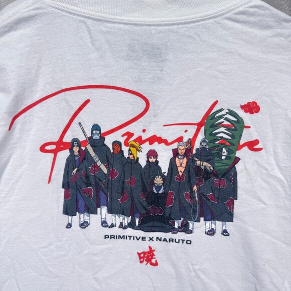 Naruto x Primitive Akatsuki T Shirt Itachi Sasuke L/S Gang Crew Anime Tee L - Picture 4 of 5
